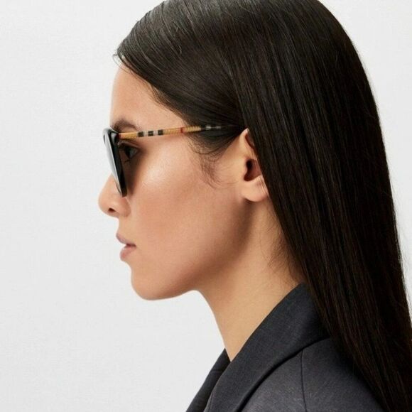 Burberry Women Sunglasses Black Grey Cat Eye BE4407 385387 NEW AUTHENTIC main image 6